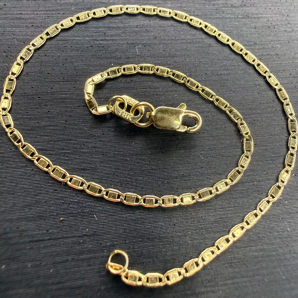 Solid 18k Yellow Italian Gold Valentino Bracelet 7” Long 1.4mm Wide